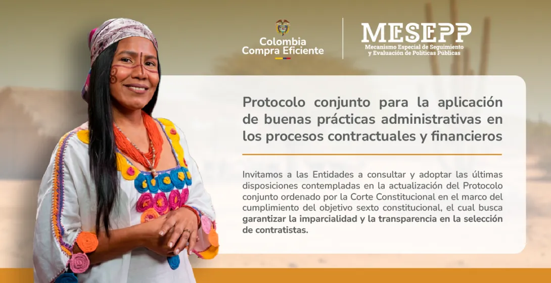 Protocolo conjunto para la aplicación de buenas prácticas administrativas en los procesos contractuales y financieros